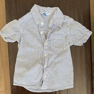 Classic Blue and White Striped Kids Button-Down Shirt
